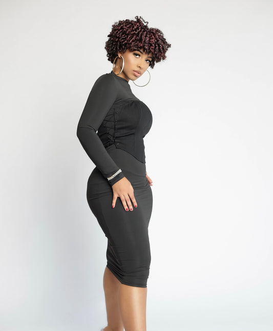 Body Language Bodycon Dress (Onyx)